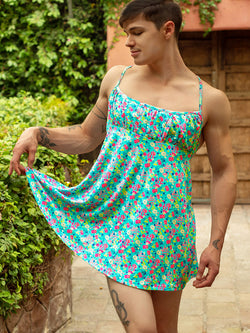 Z026-mens-aqua-floral-print-nightie-front-XDress