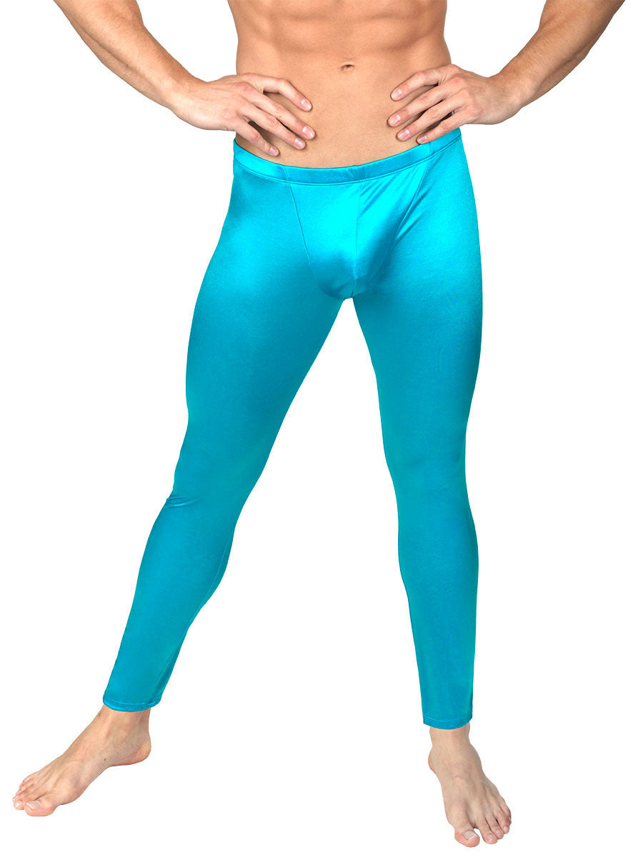 Satin Leggings - S, M, and 2X only Turquoise