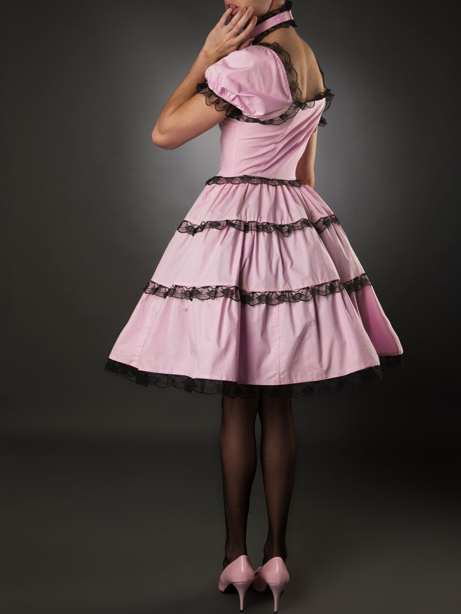 Men's pink and black frilly crossdressing princess dress