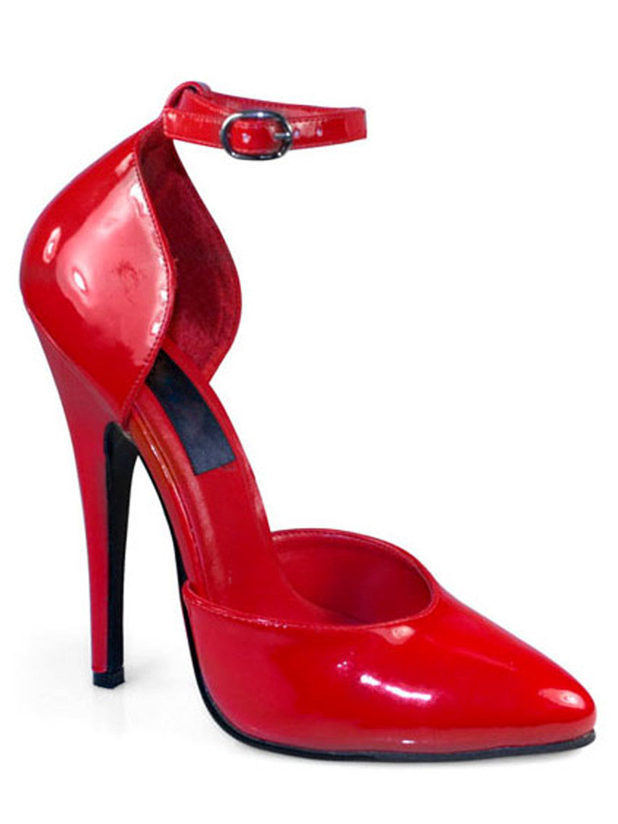 Men's red strappy stiletto high heel shoes
