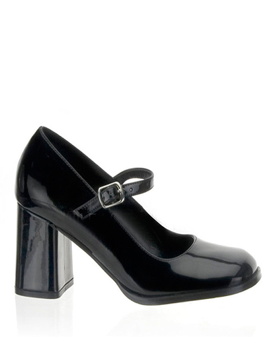 Men's shiny black high heel crossdressing shoe