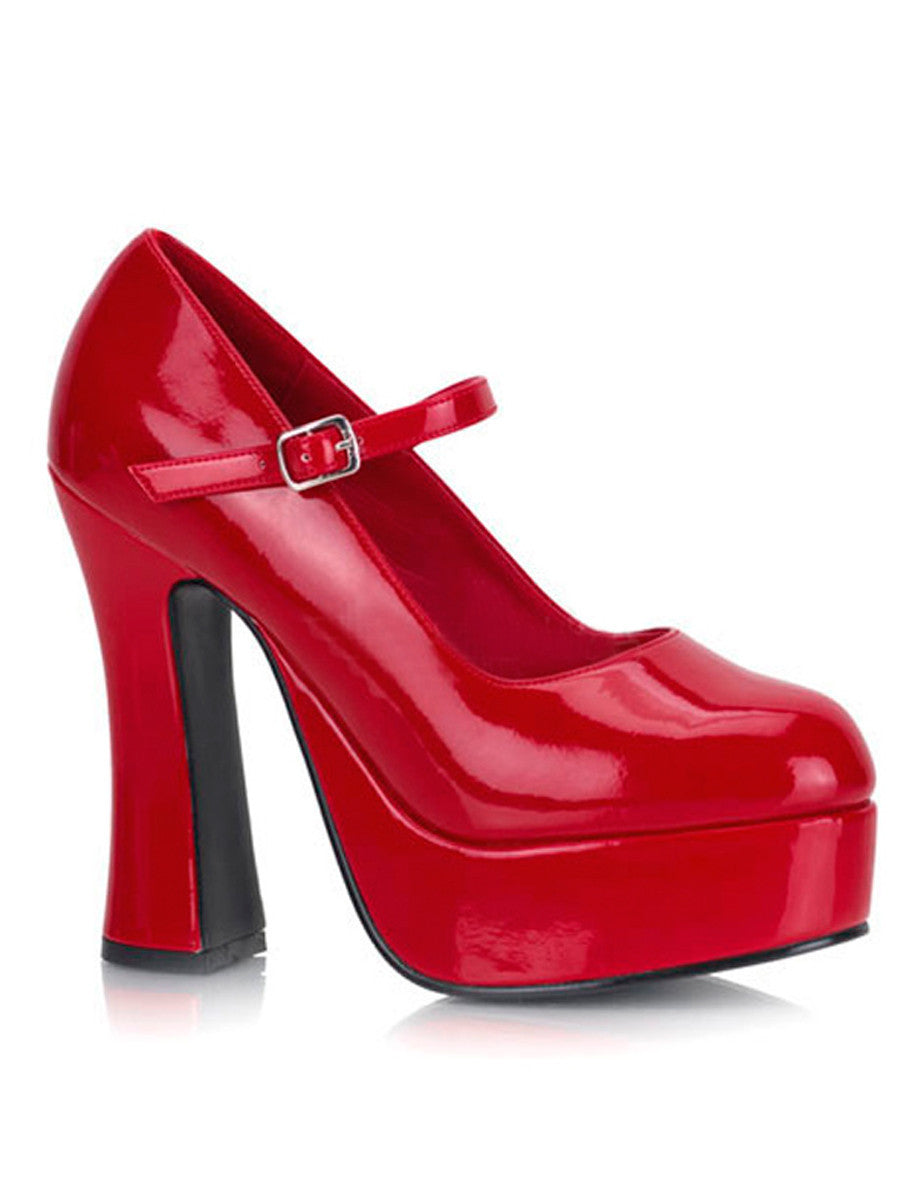 Men's red thick high heel crossdressing shoes