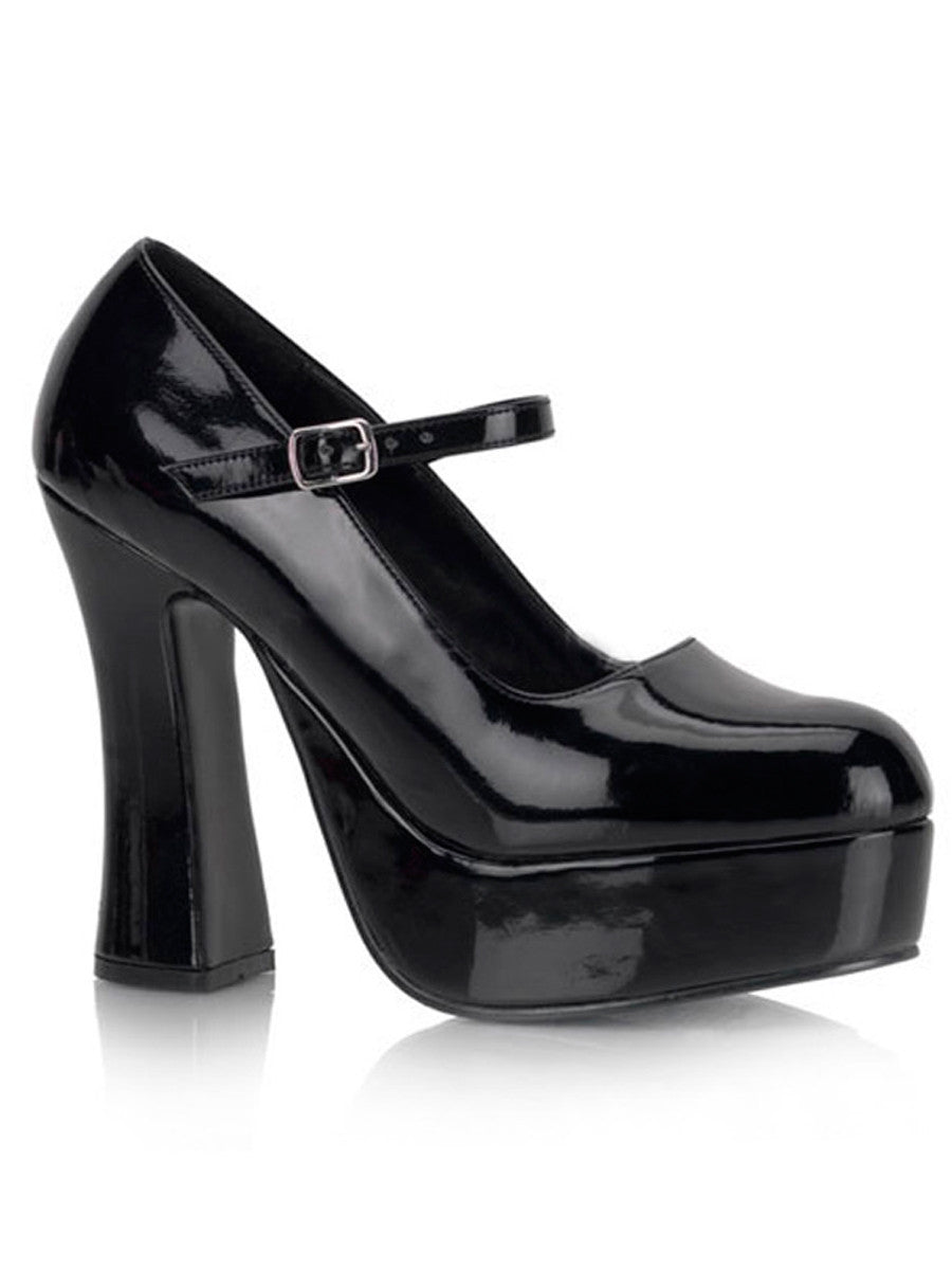 Men's black thick high heel crossdressing shoes