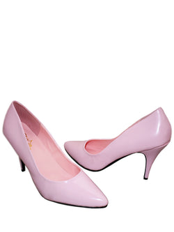Men's pink crossdressing high heel shoes