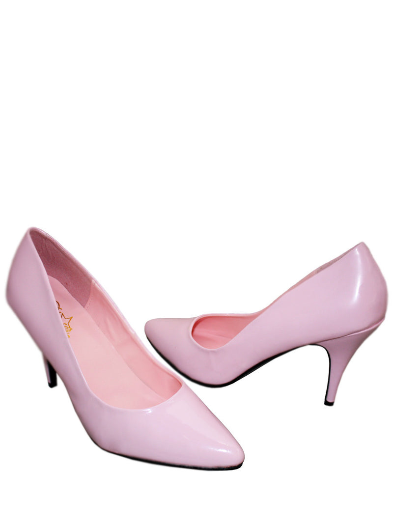 Men's pink crossdressing high heel shoes