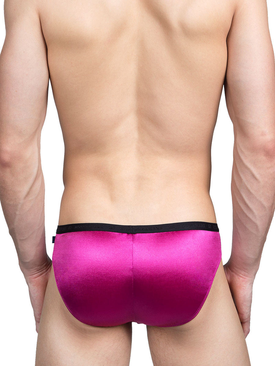 Men's pink satin brief 