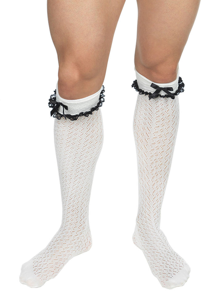 Men's Lace Crochet Knee Socks