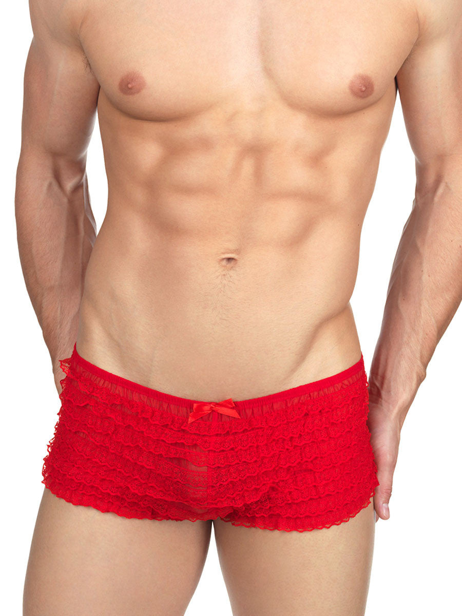 Men's red lace bloomers