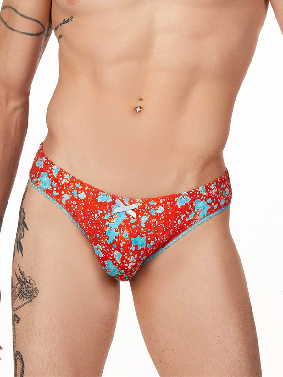 men's red print panties - XDress