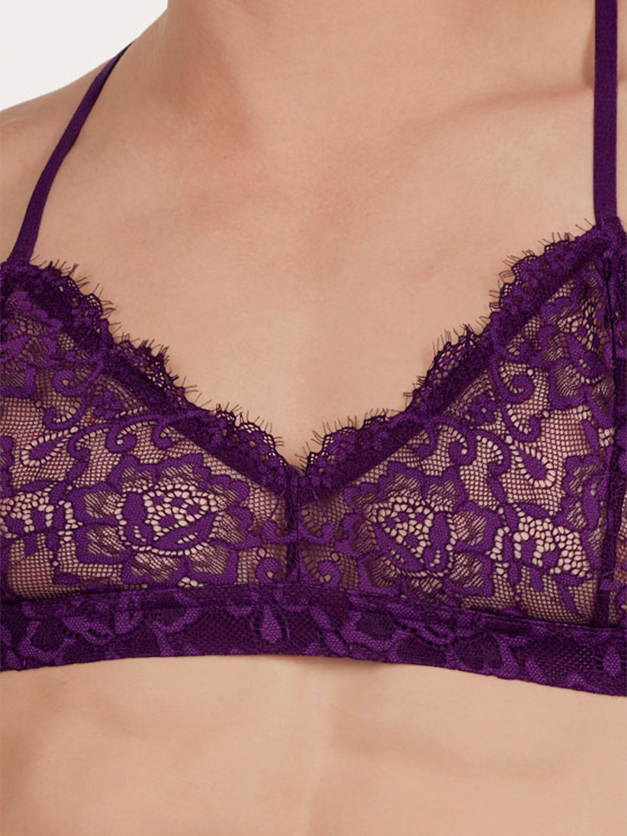 men's purple lace bra - XDress