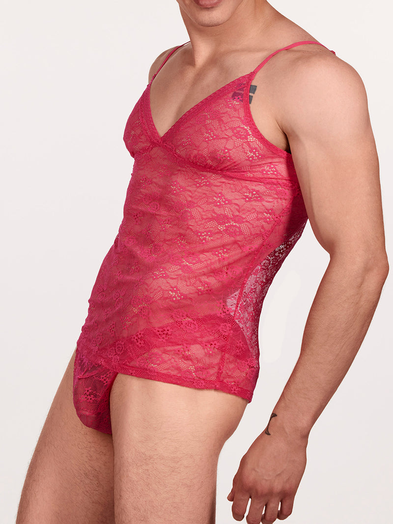 men's pink lace camisole - XDress