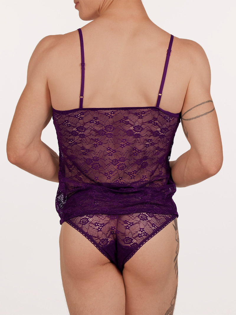 men's purple lace camisole - XDress
