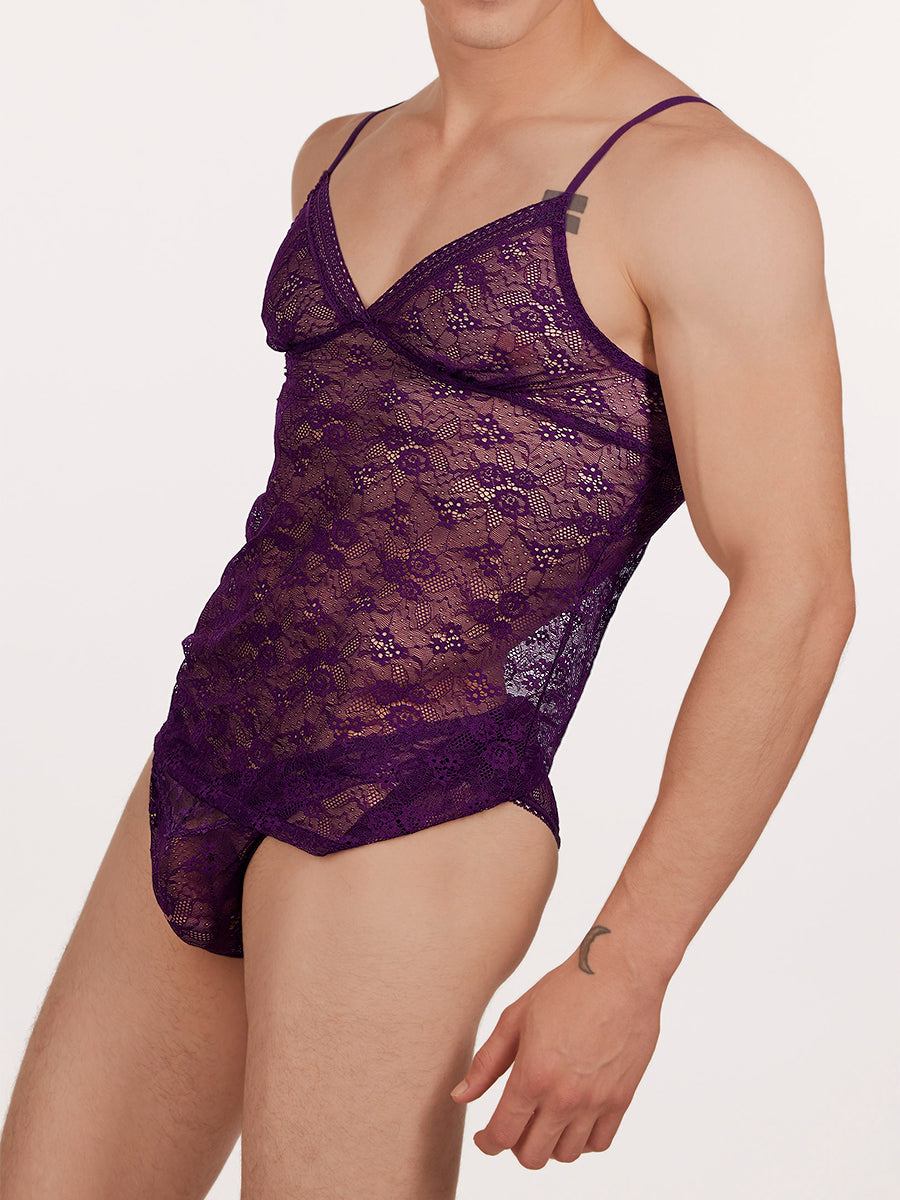 men's purple lace camisole - XDress