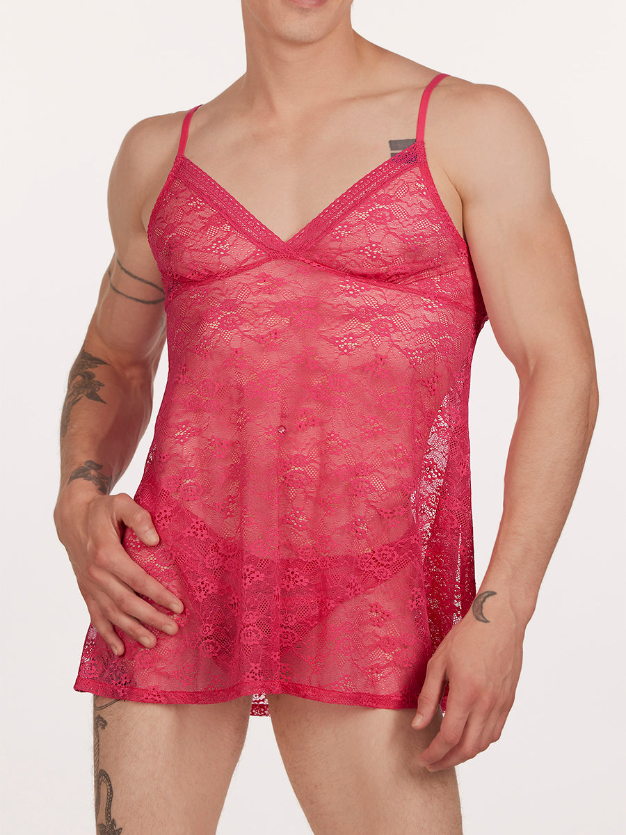 men's pink lace nightie - XDress