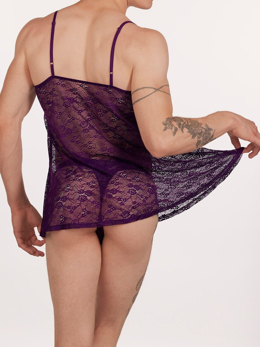 men's purple lace nightie - XDress