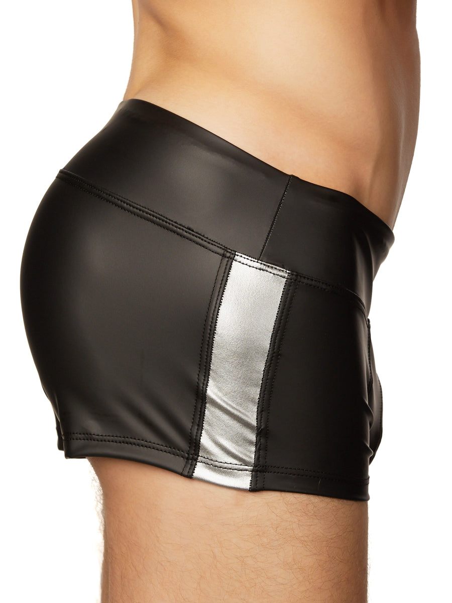 Men's pleather hipster shorts