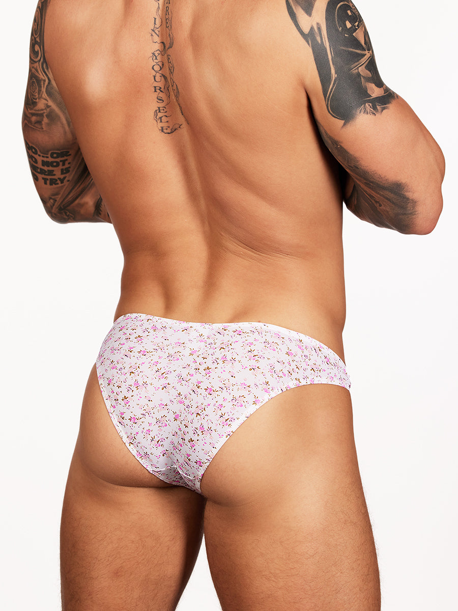 men's pink floral print briefs - XDress