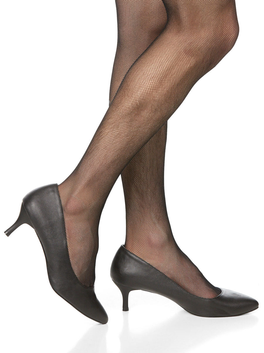 Men's black short high heeled shoes