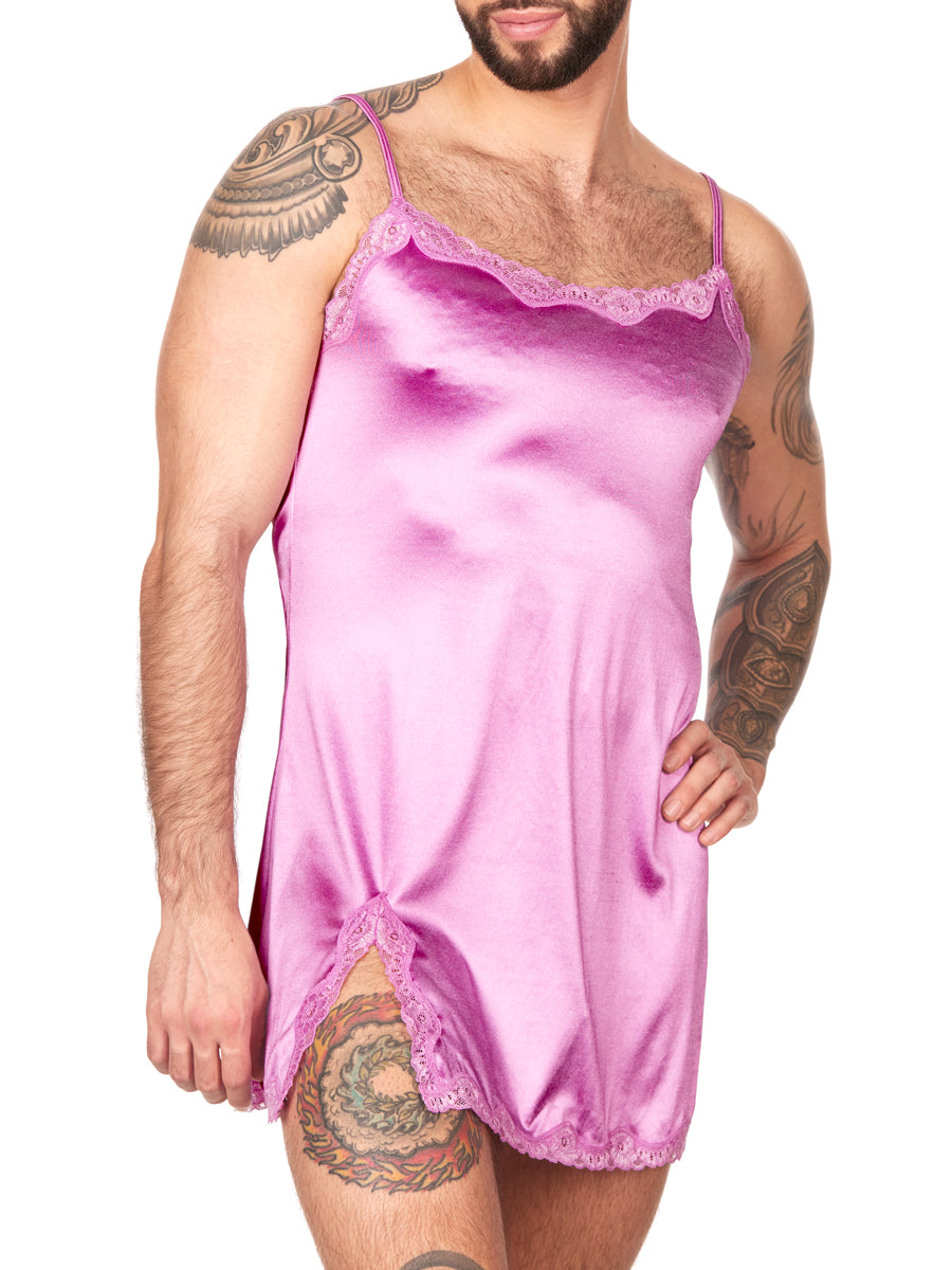 Men's purple satin nightie