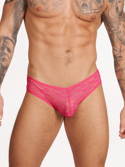 men's pink lace briefs - Body Aware