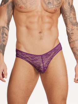 men's purple lace briefs - Body Aware