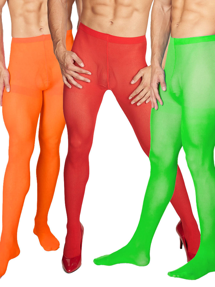 Men's rainbow three pack of pantyhose tights