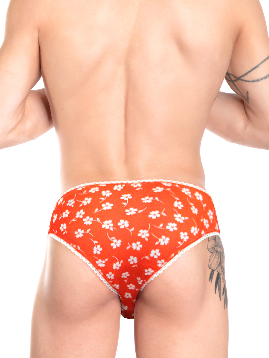 Gender-Free Orange Floral Panties