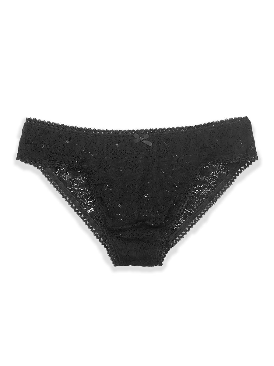 Men's black lace panty