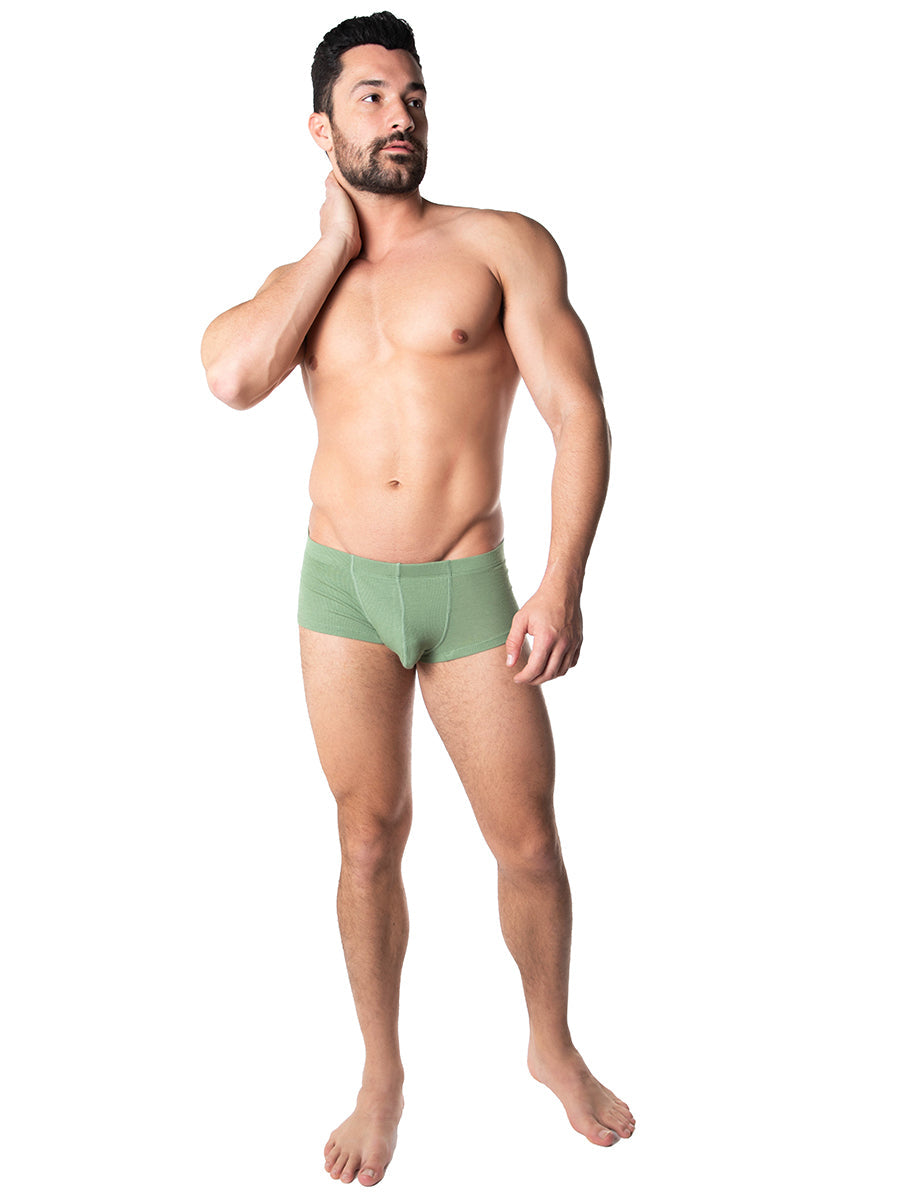 men's green ribbed boxer briefs - Body Aware