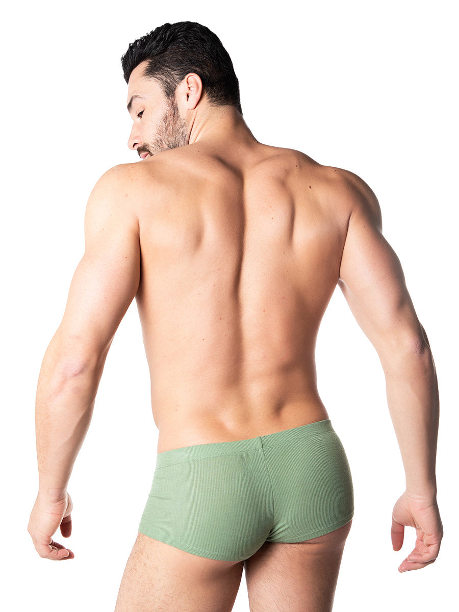 men's green ribbed boxer briefs - Body Aware