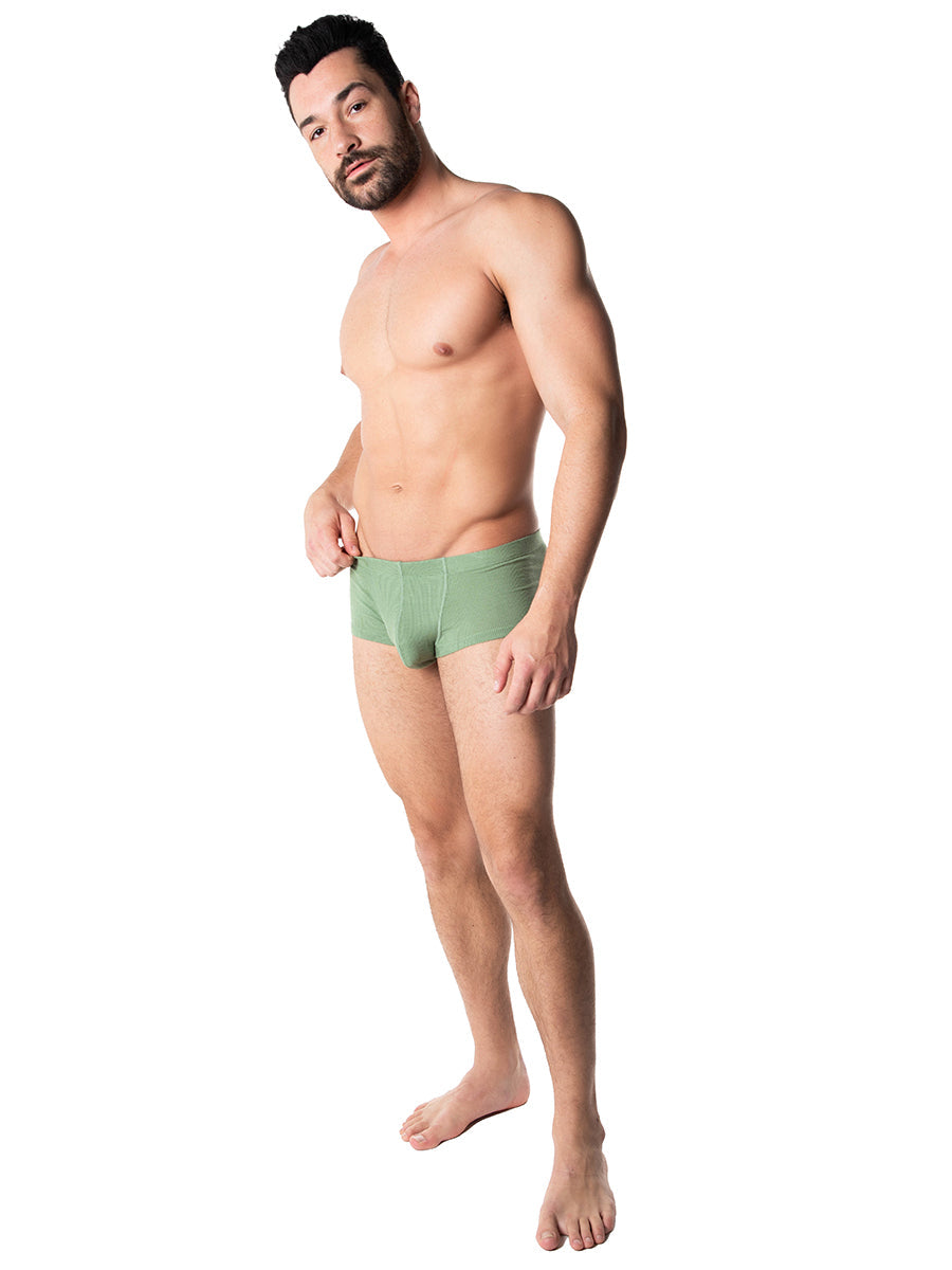 men's green ribbed boxer briefs - Body Aware