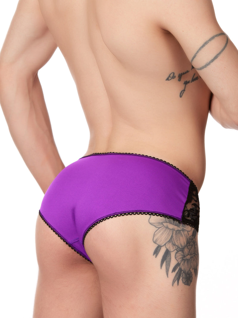 Flat Front purple panty with lace