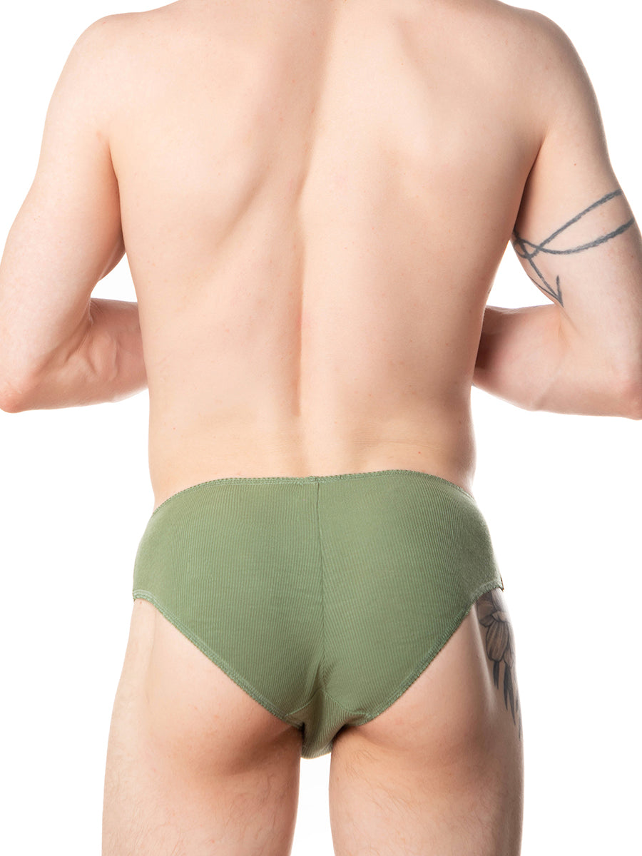 men's green ribbed picot panties - XDress