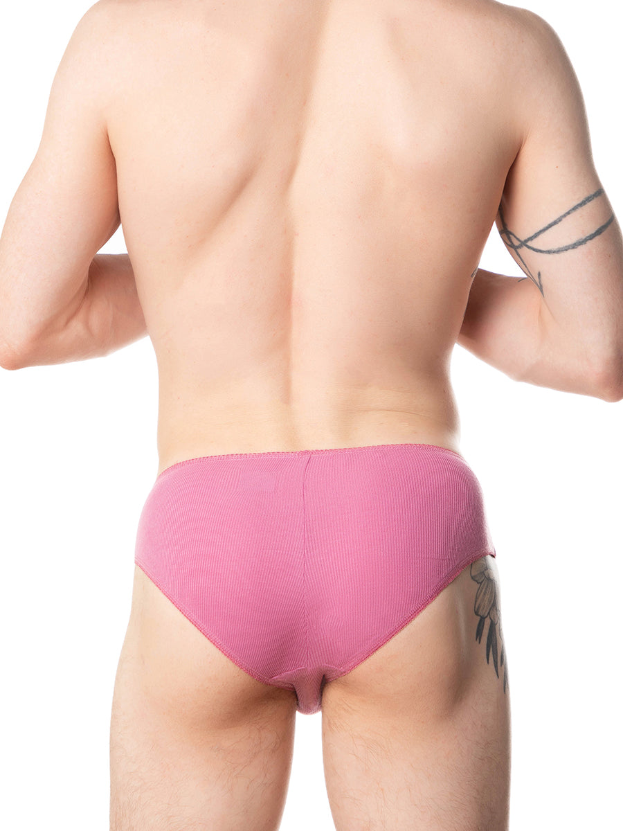 men's pink picot ribbed panties - XDress