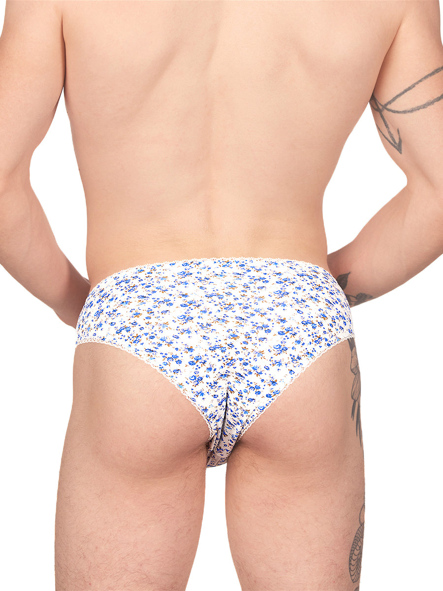 men's blue floral picot panties - XDress