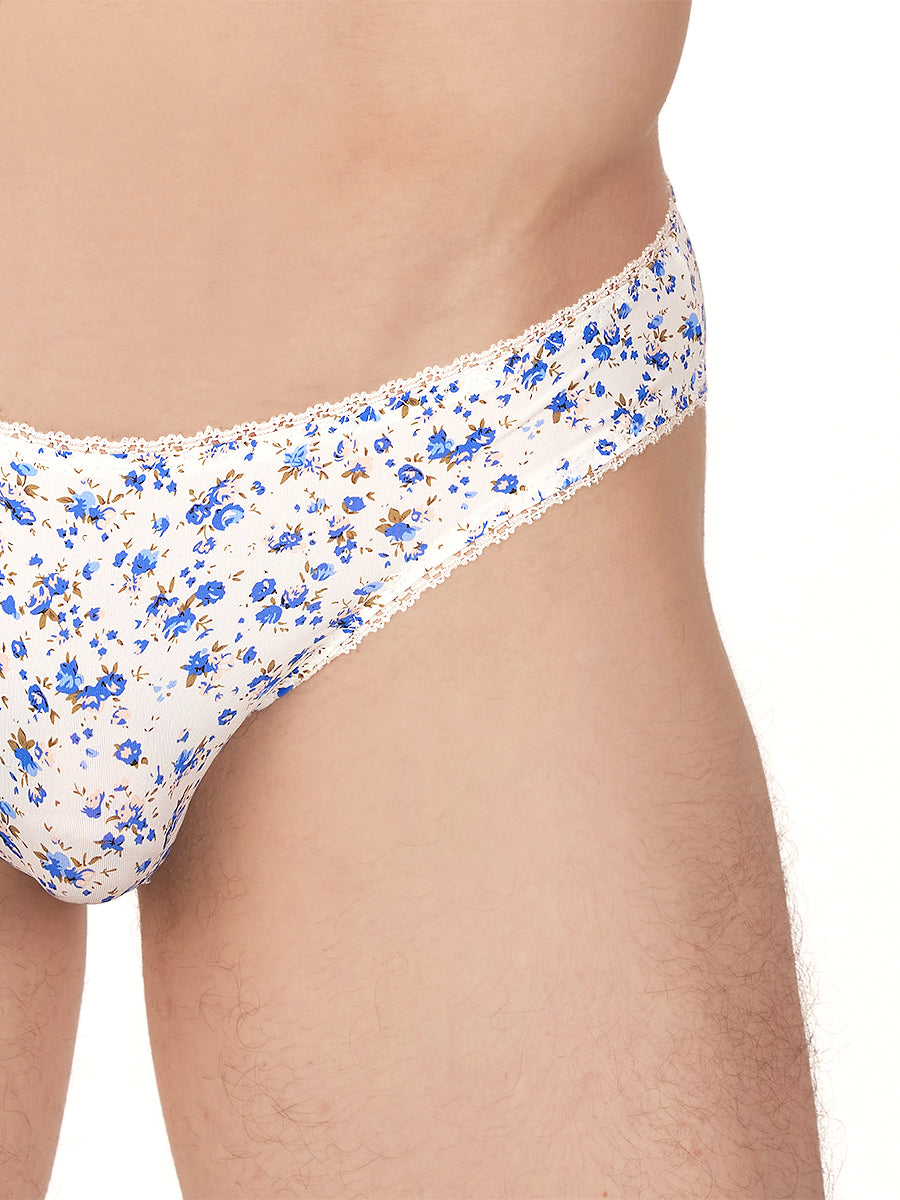 men's blue floral picot panties - XDress