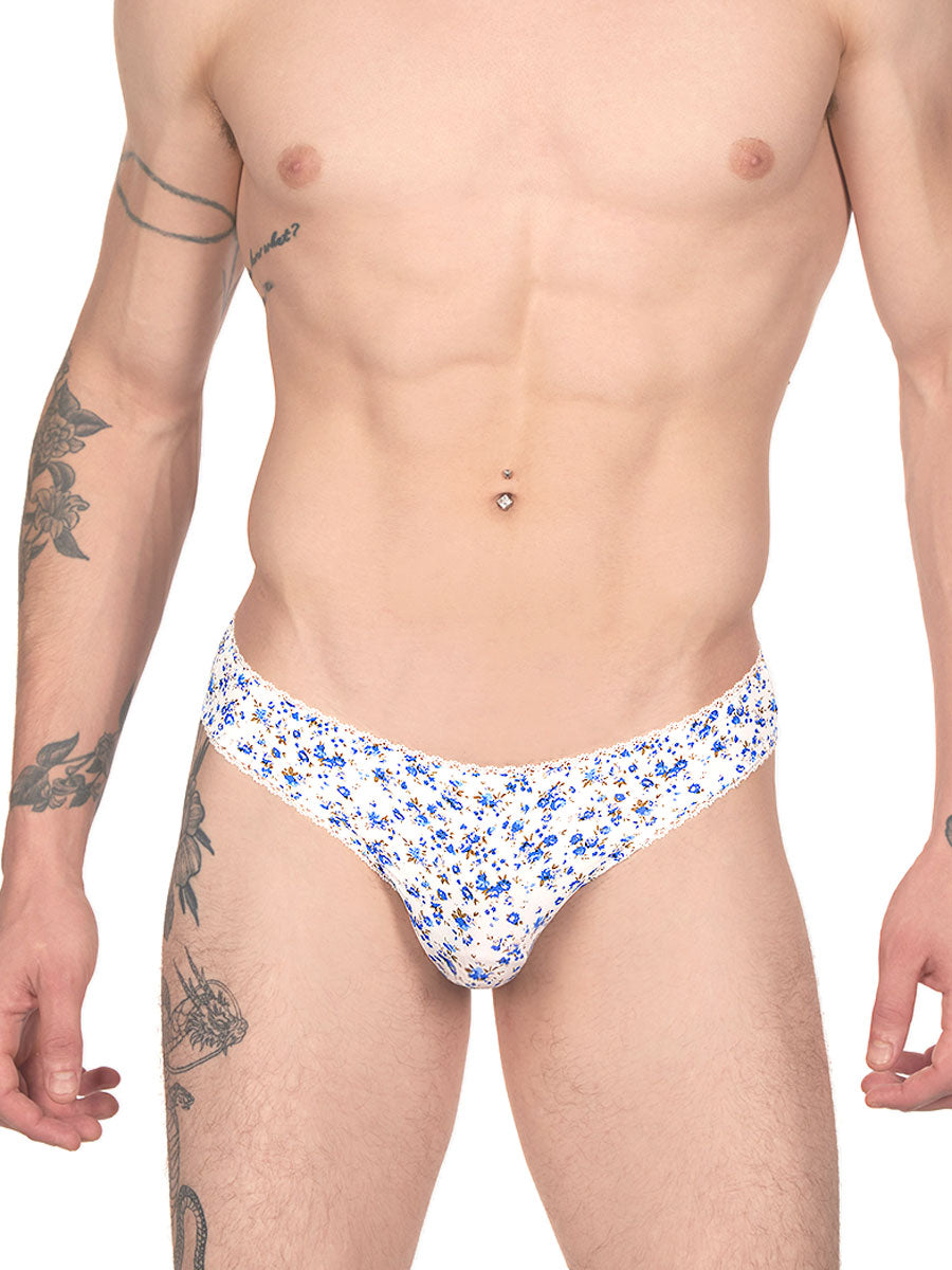 men's blue floral picot panties - XDress