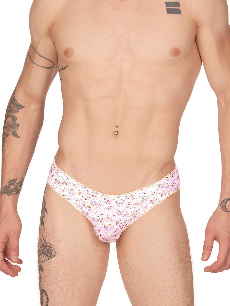 men's pink floral picot panties - XDress