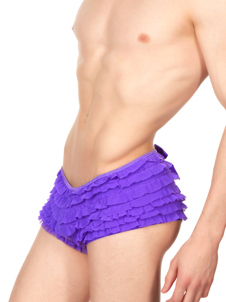 Unisex purple mesh ruffle panty