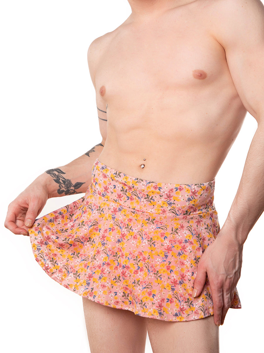 men's pink floral mini skirt - XDress