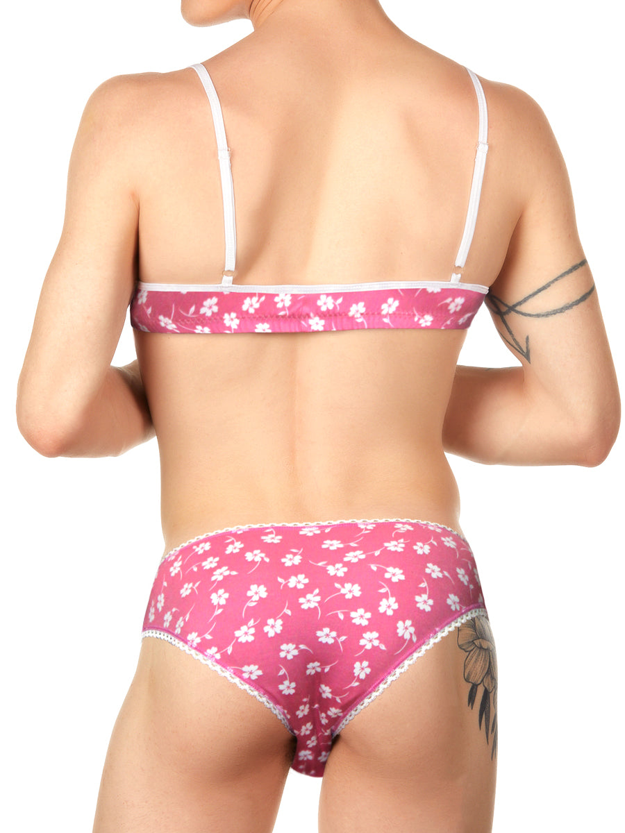 Gender-Free pink floral print bra