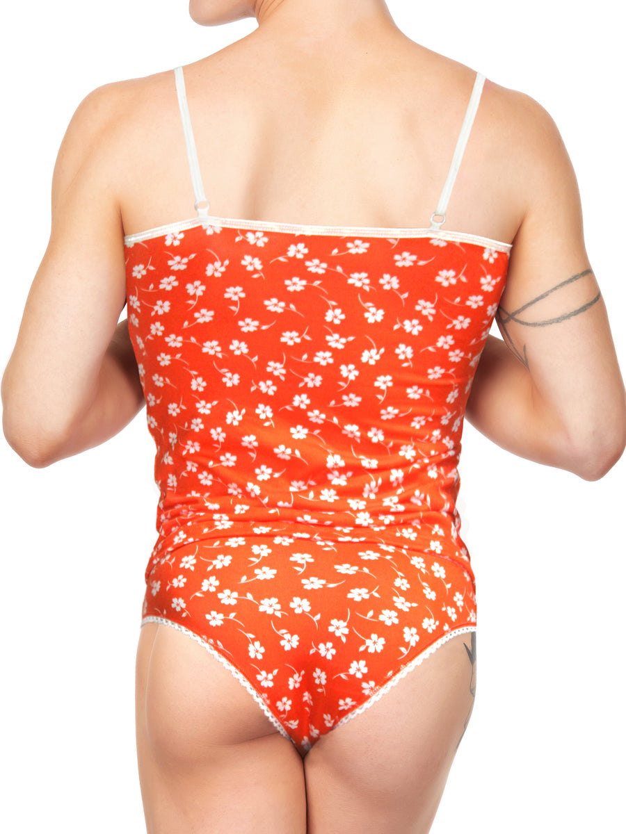 Men's orange floral cami