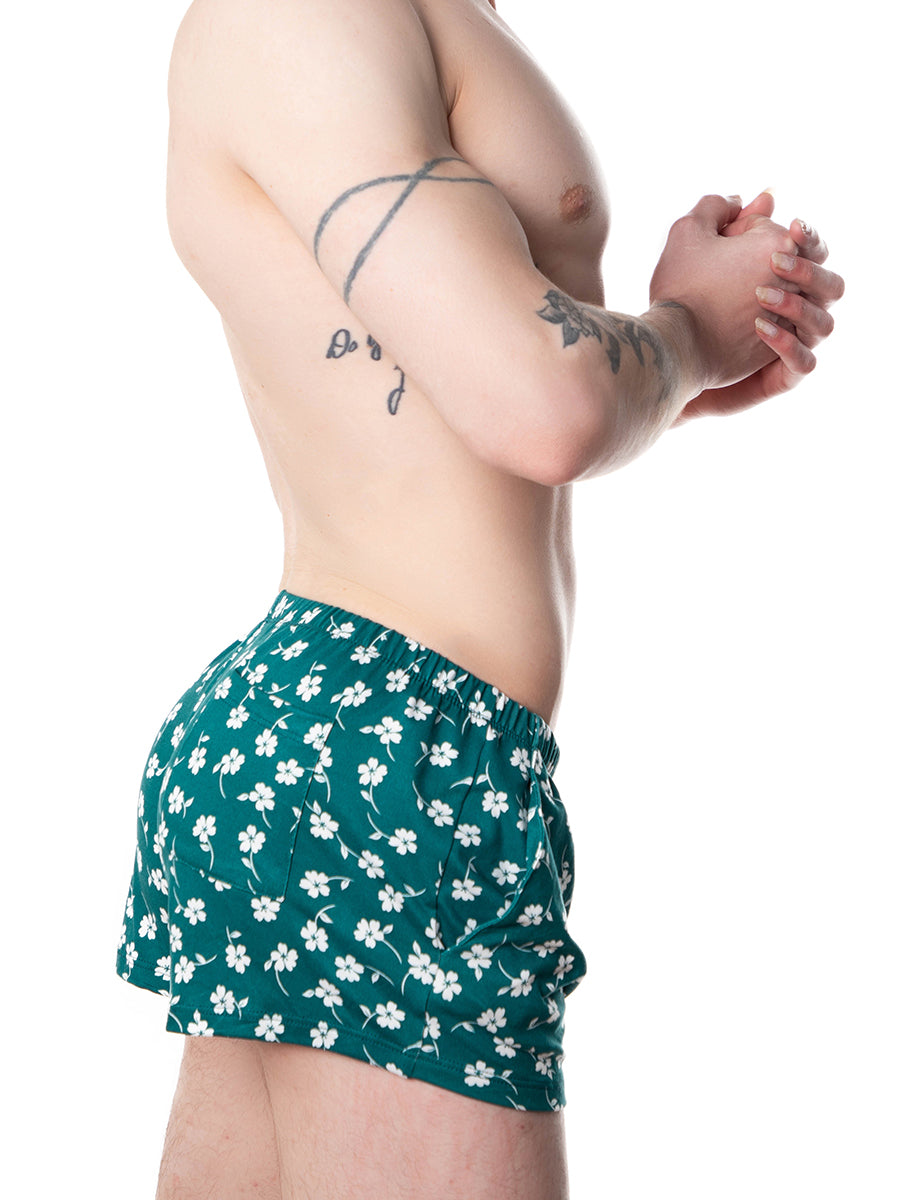 men's green floral shorts - XDress