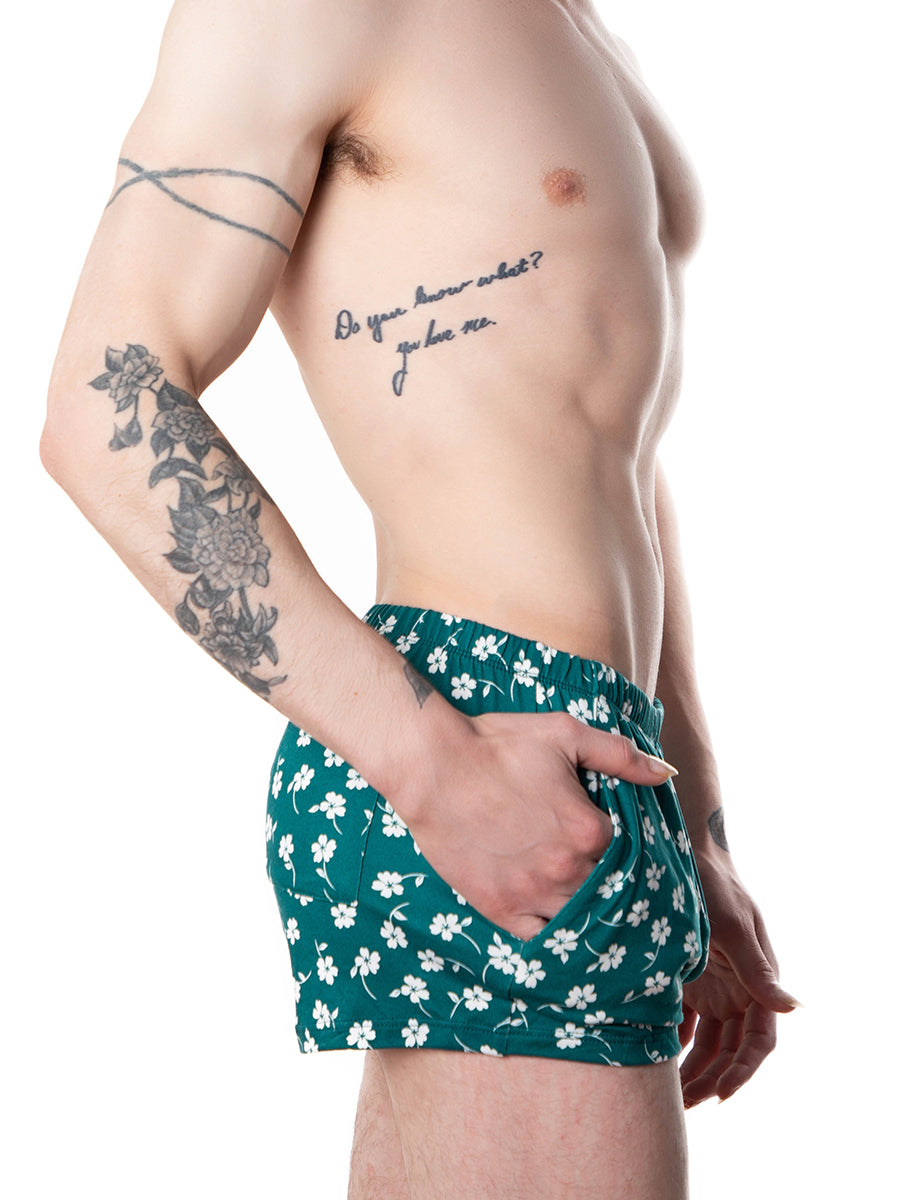 men's green floral shorts - XDress