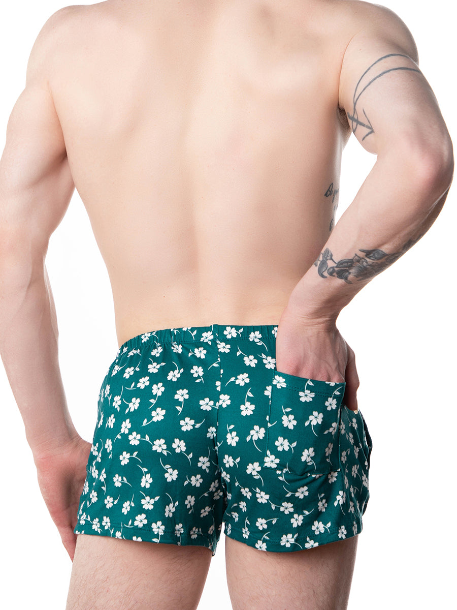 men's green floral shorts - XDress