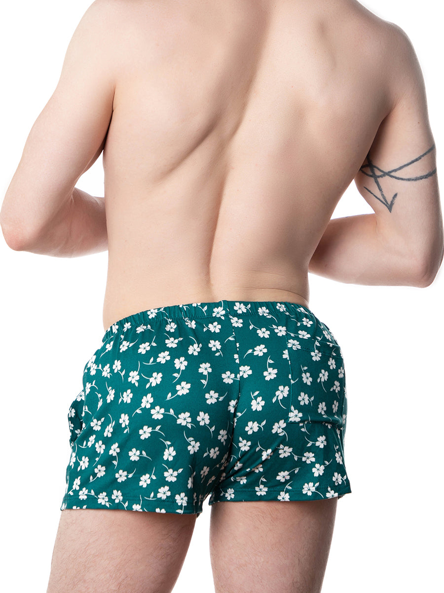 men's green floral shorts - XDress