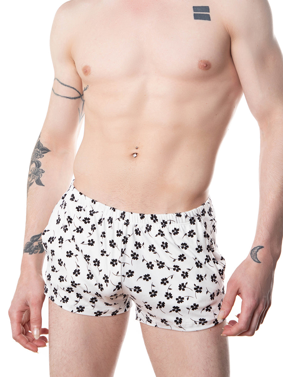 Men's white floral shorts - XDress
