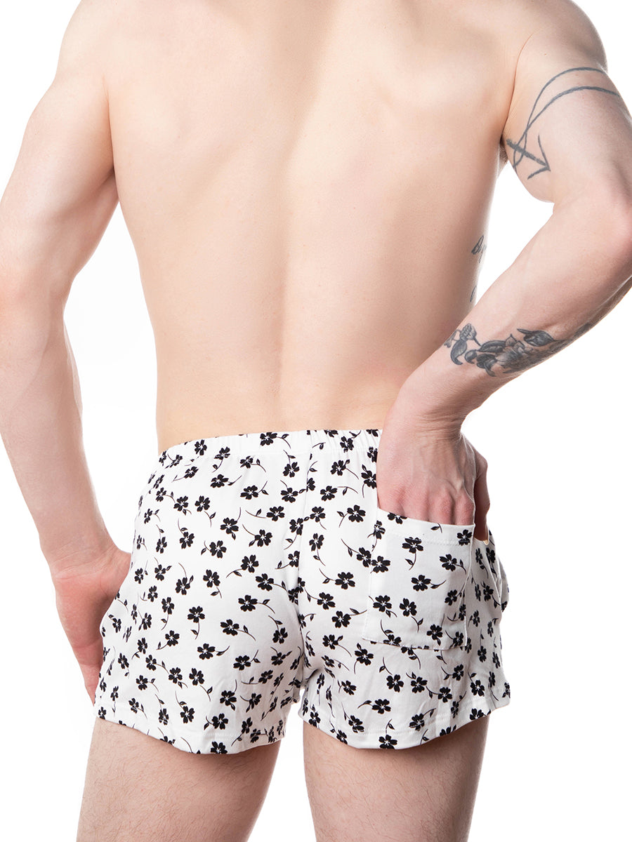 Men's white floral shorts - XDress