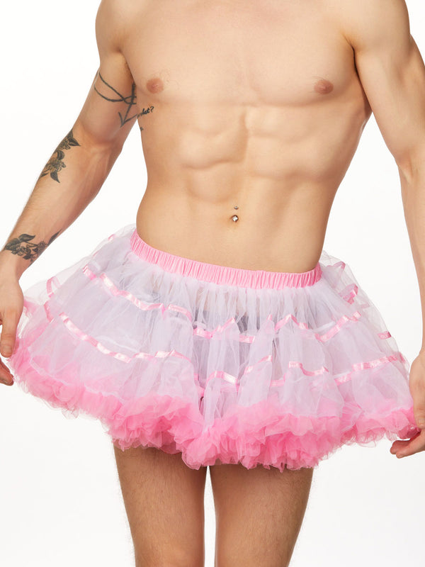 men's pink & white tutu petticoat