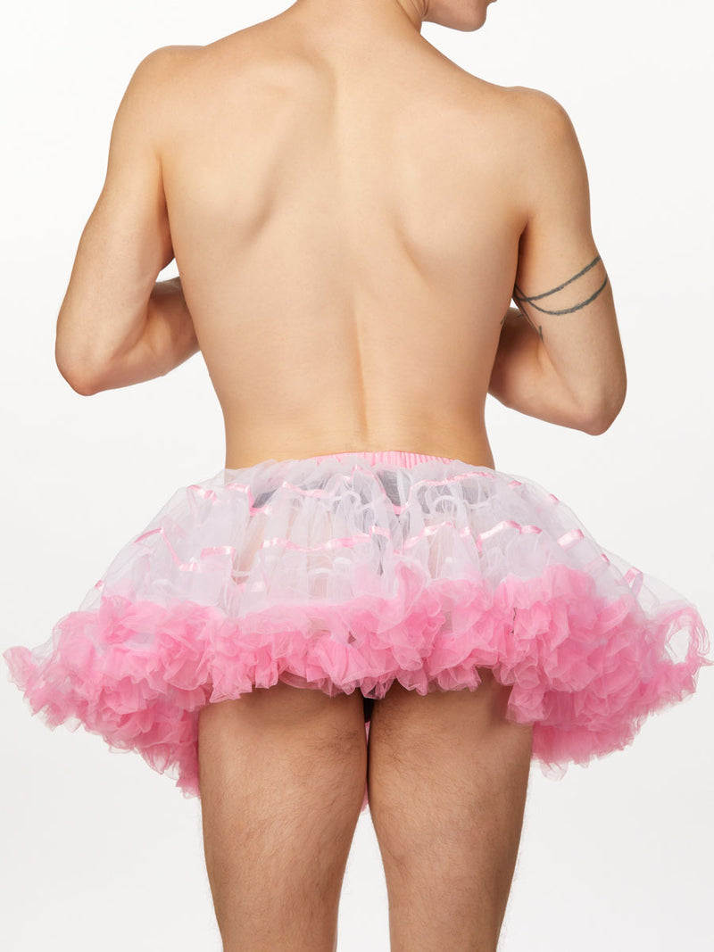 men's pink & white tutu petticoat